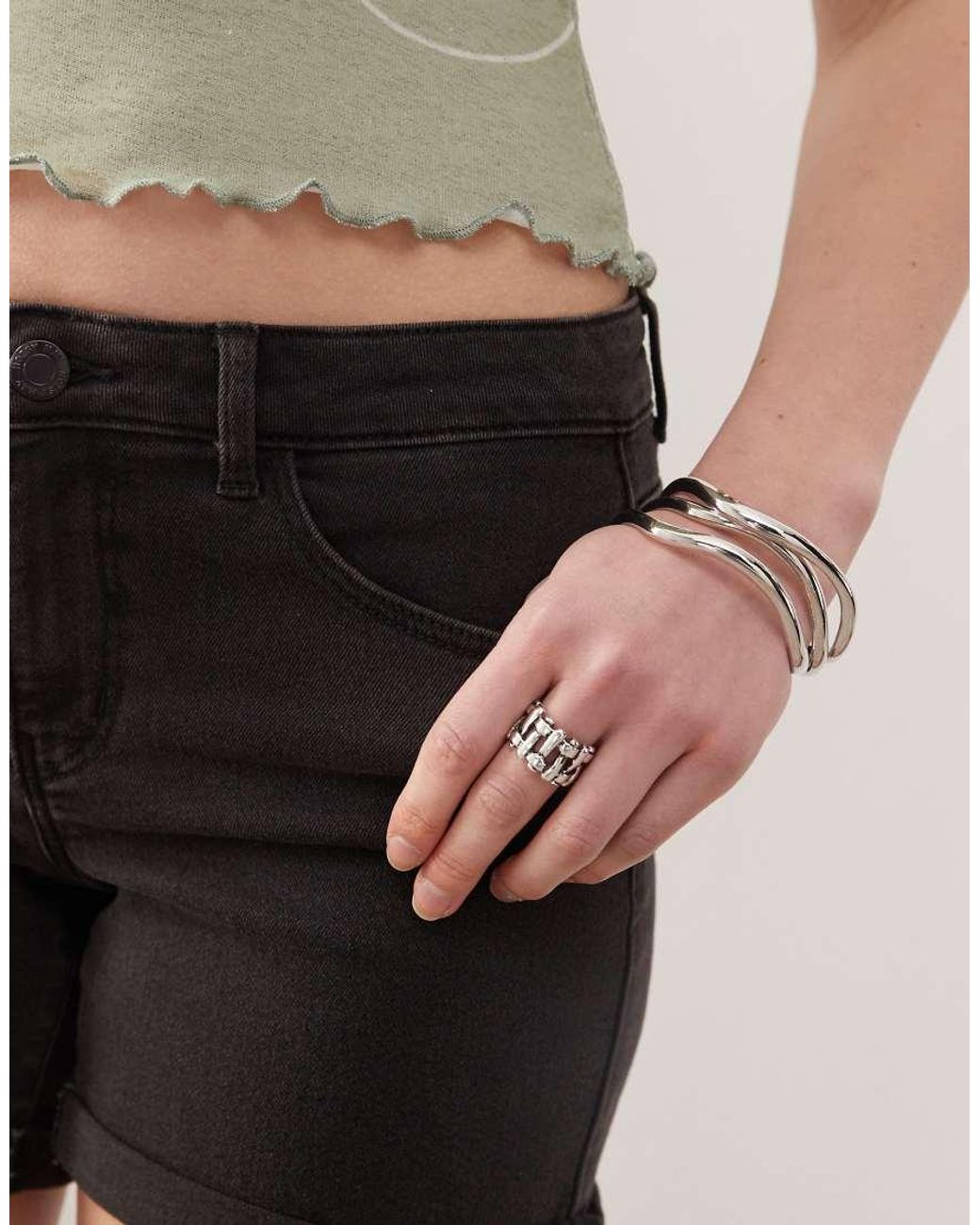 Noisy May White Debby Denim Shorts