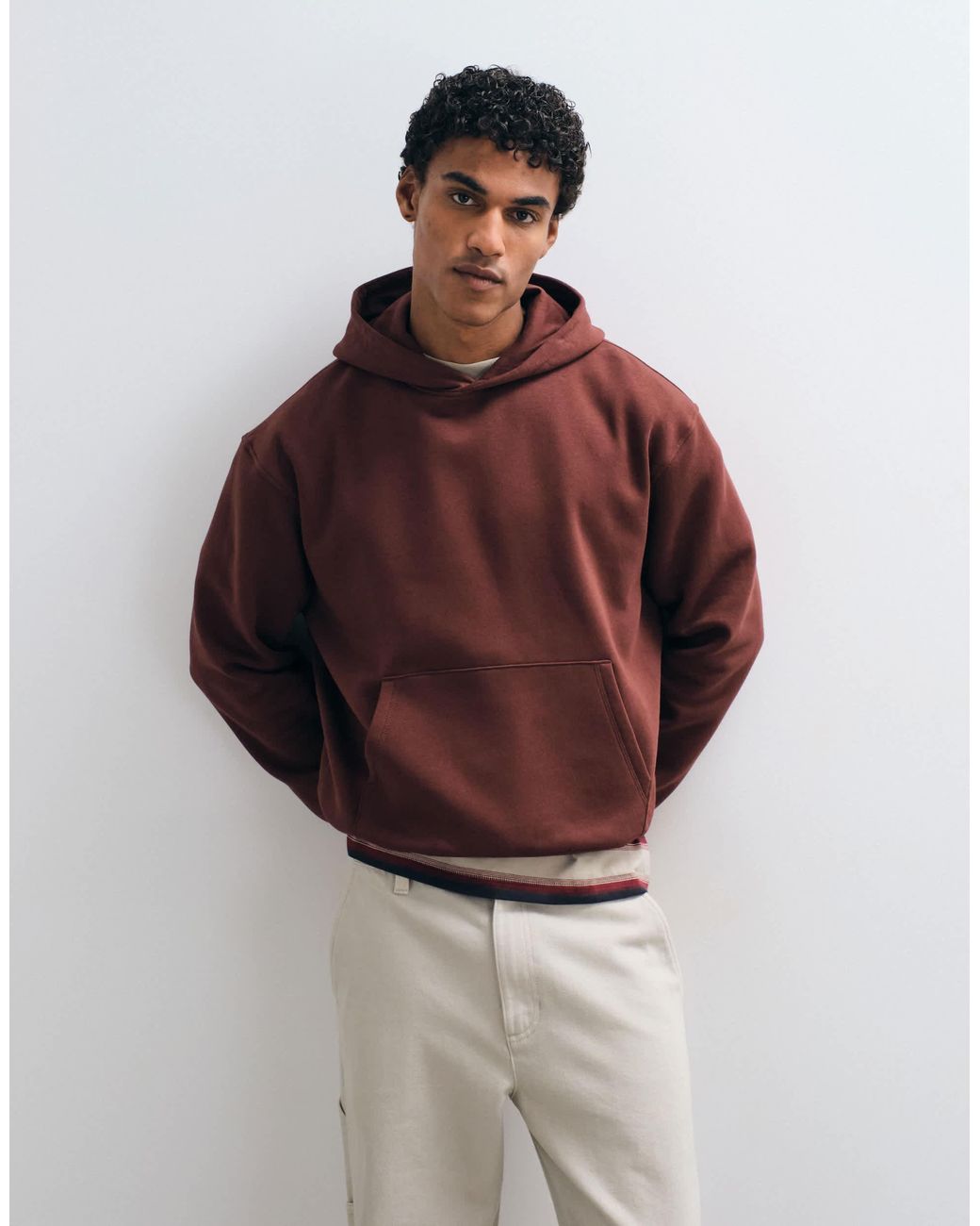 ASOS – essentials – kastiger kapuzenpullover in Red für Herren
