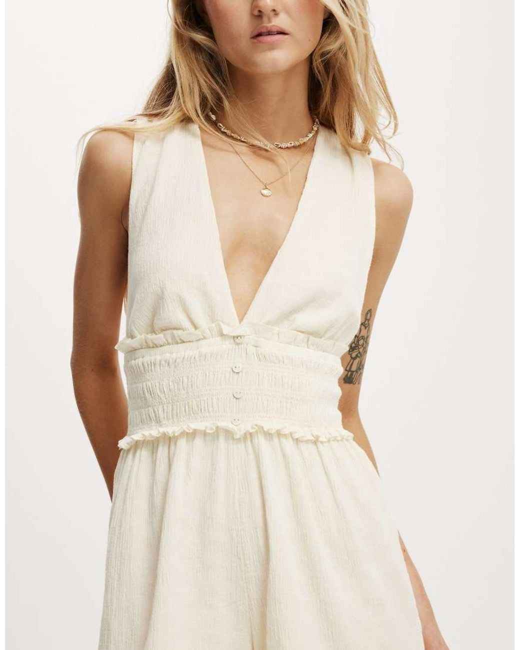 Cotton On Natural Paloma Playsuit