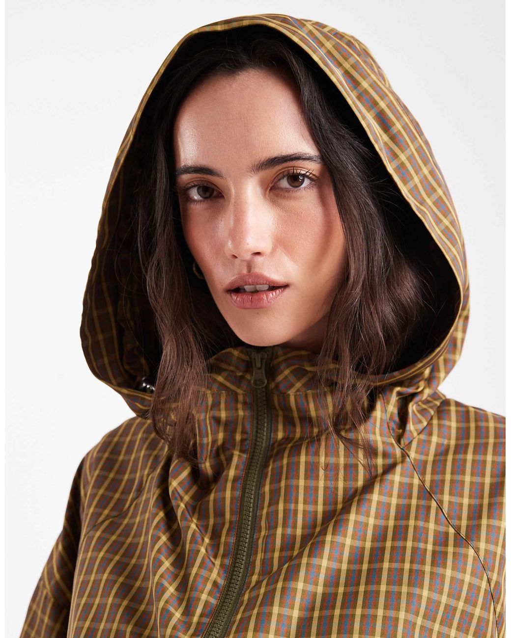 ASOS Blue Hooded Bubble Hem Bomber Jacket