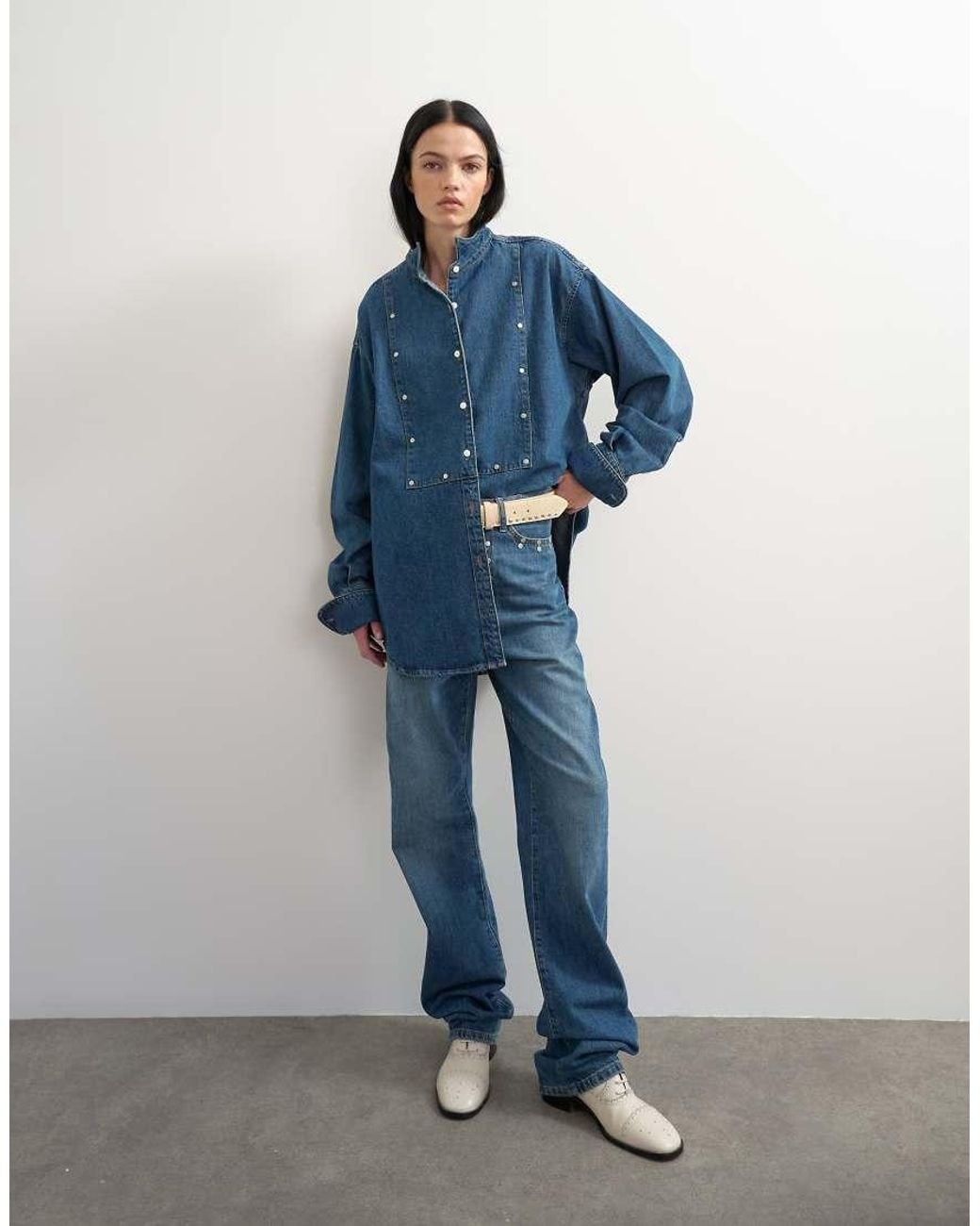 TOPSHOP Blue X Talia Byre Premium Real Leather Brogue