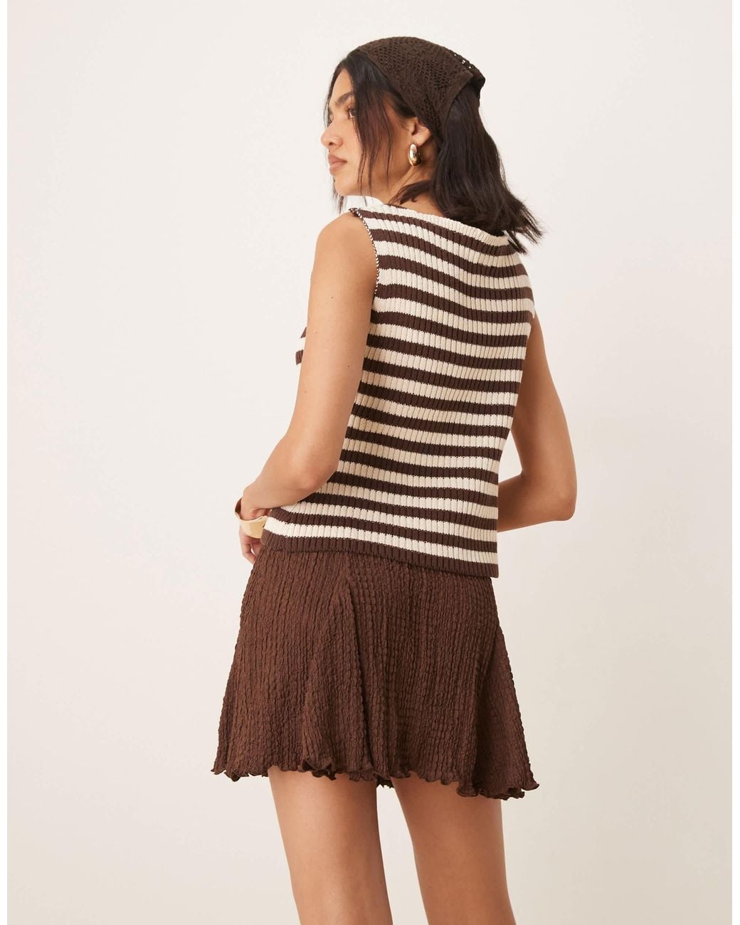 ASOS Natural Texture Godet Mini Skirt