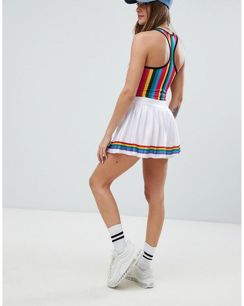 Skirt in | With Lyst White Tennis Ellesse Rainbow Pleats