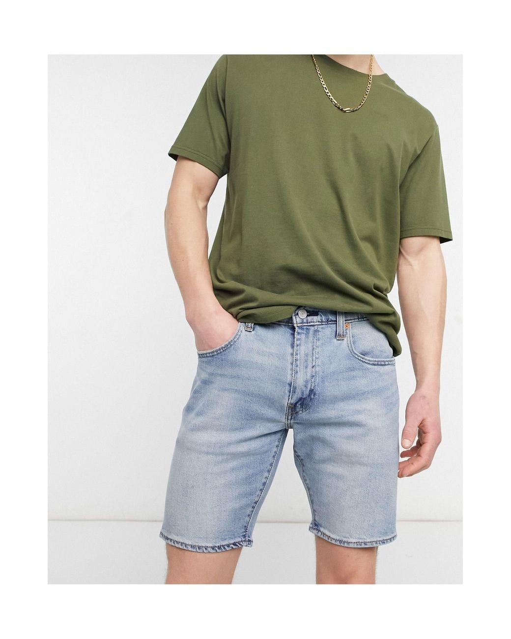 Levi's 412 Slim Fit Denim Shorts in Blue for Men | Lyst