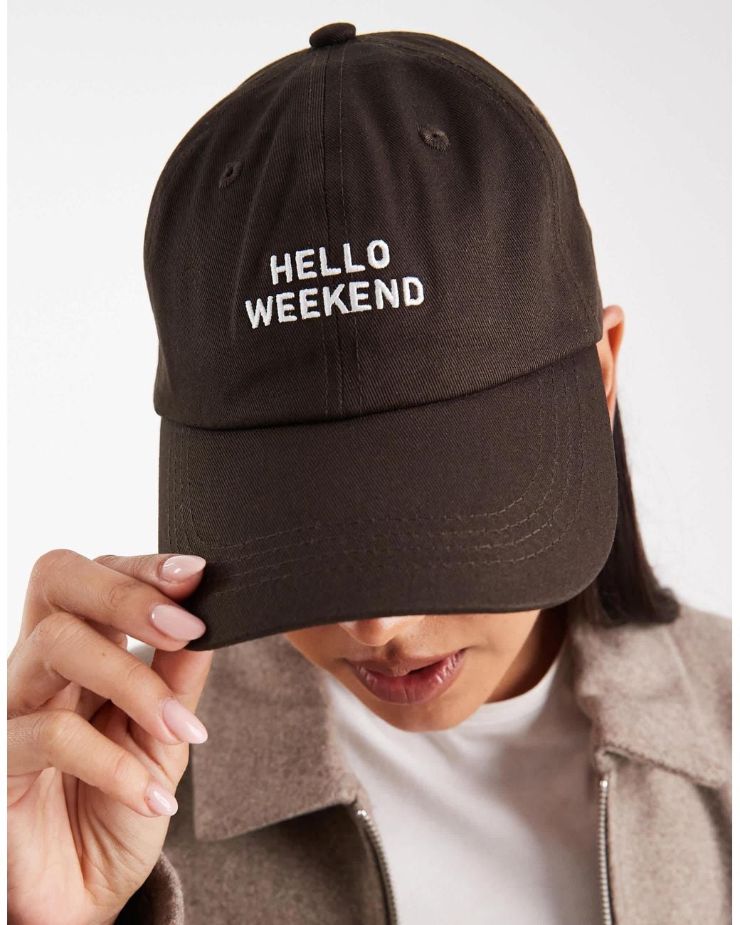 ONLY Brown Hello Weekend Cap