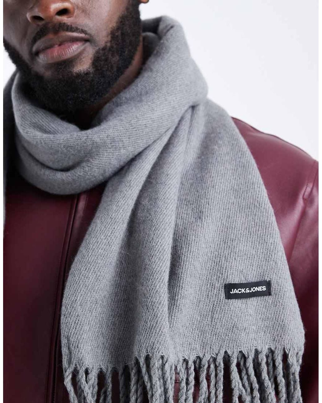 Jack & Jones Purple Scarf With Tassle for men