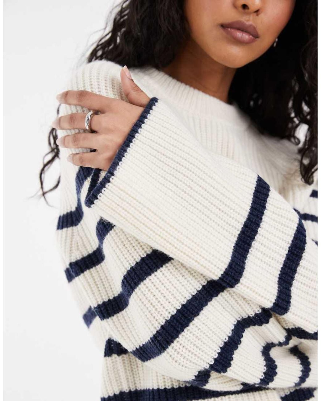 Levi's White Frida Knitted Striped Jumper