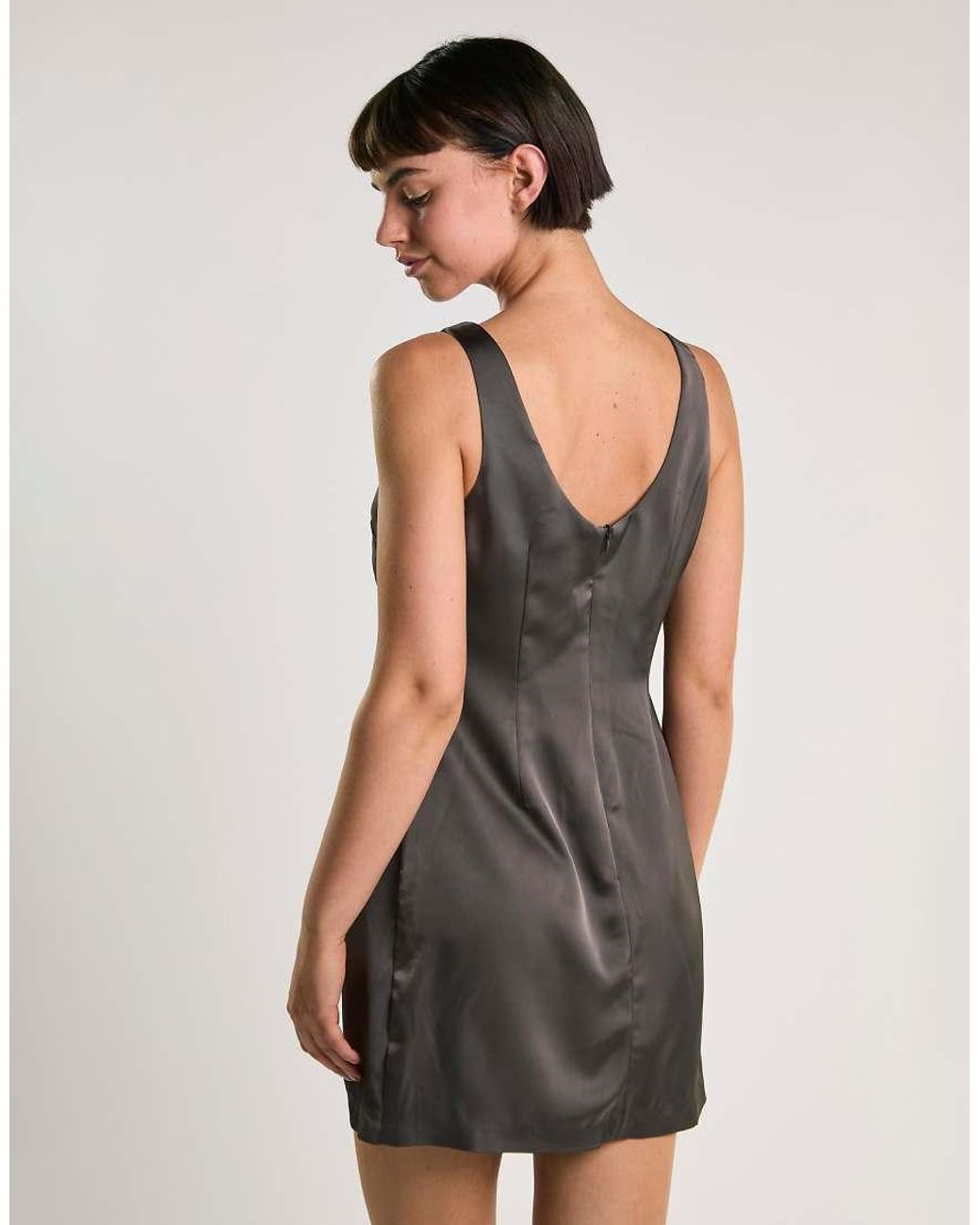 Glamorous Gray Boat Neck Mini Shift Dress