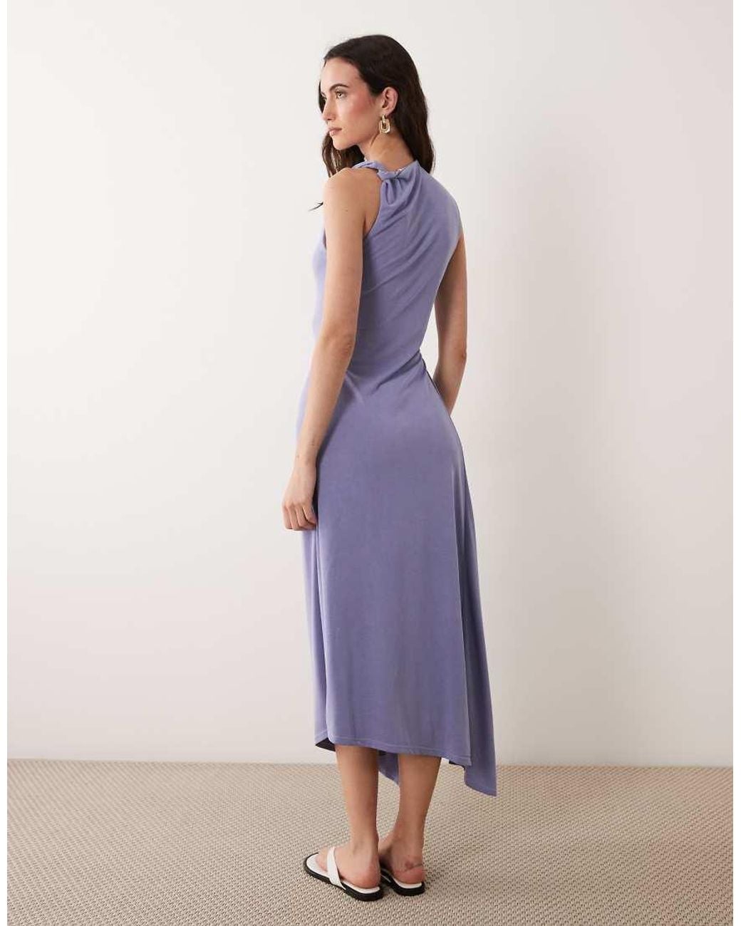 ASOS Purple Asym Slash Modal Midi Dress