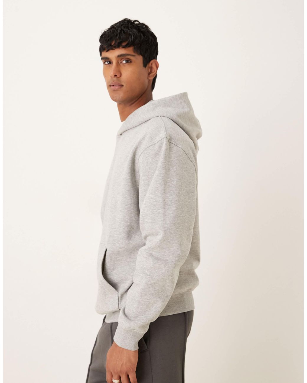ASOS – essentials – relaxed-fit-kapuzenpullover in Gray für Herren
