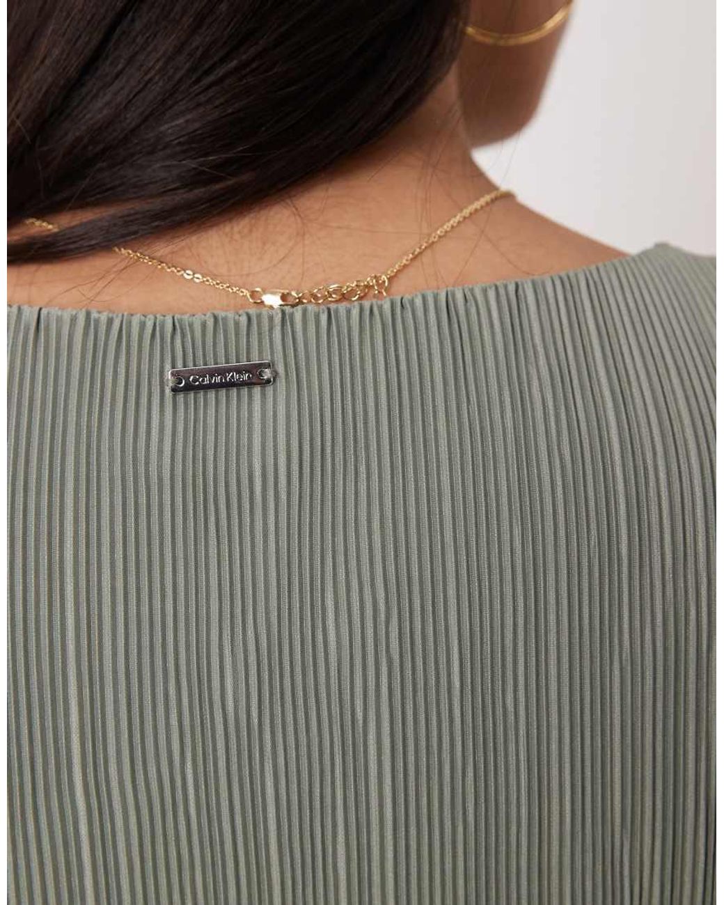 Calvin Klein Gray Plissé Tunic