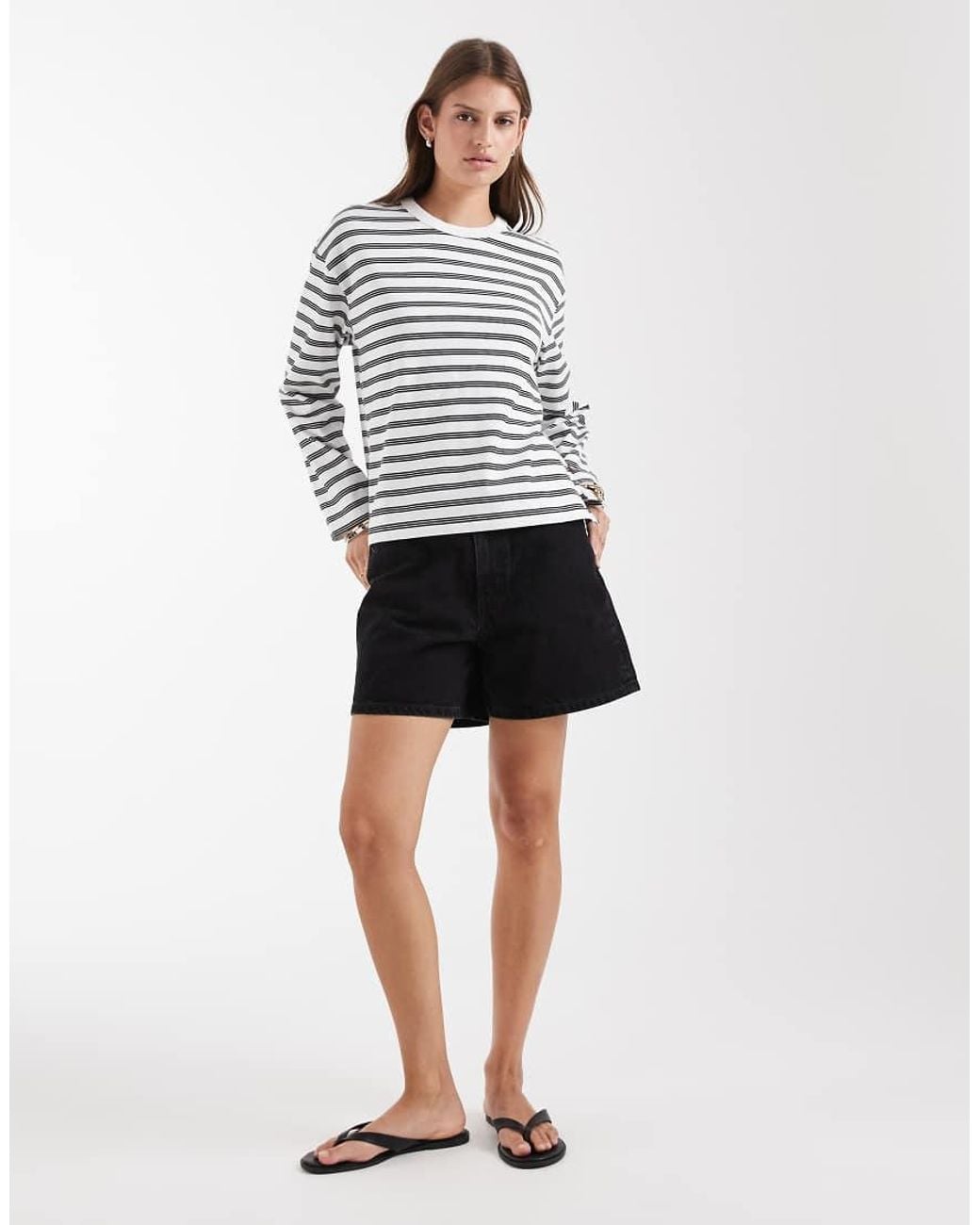 Levi's White Vintage Long Sleeve Tee With Stripes