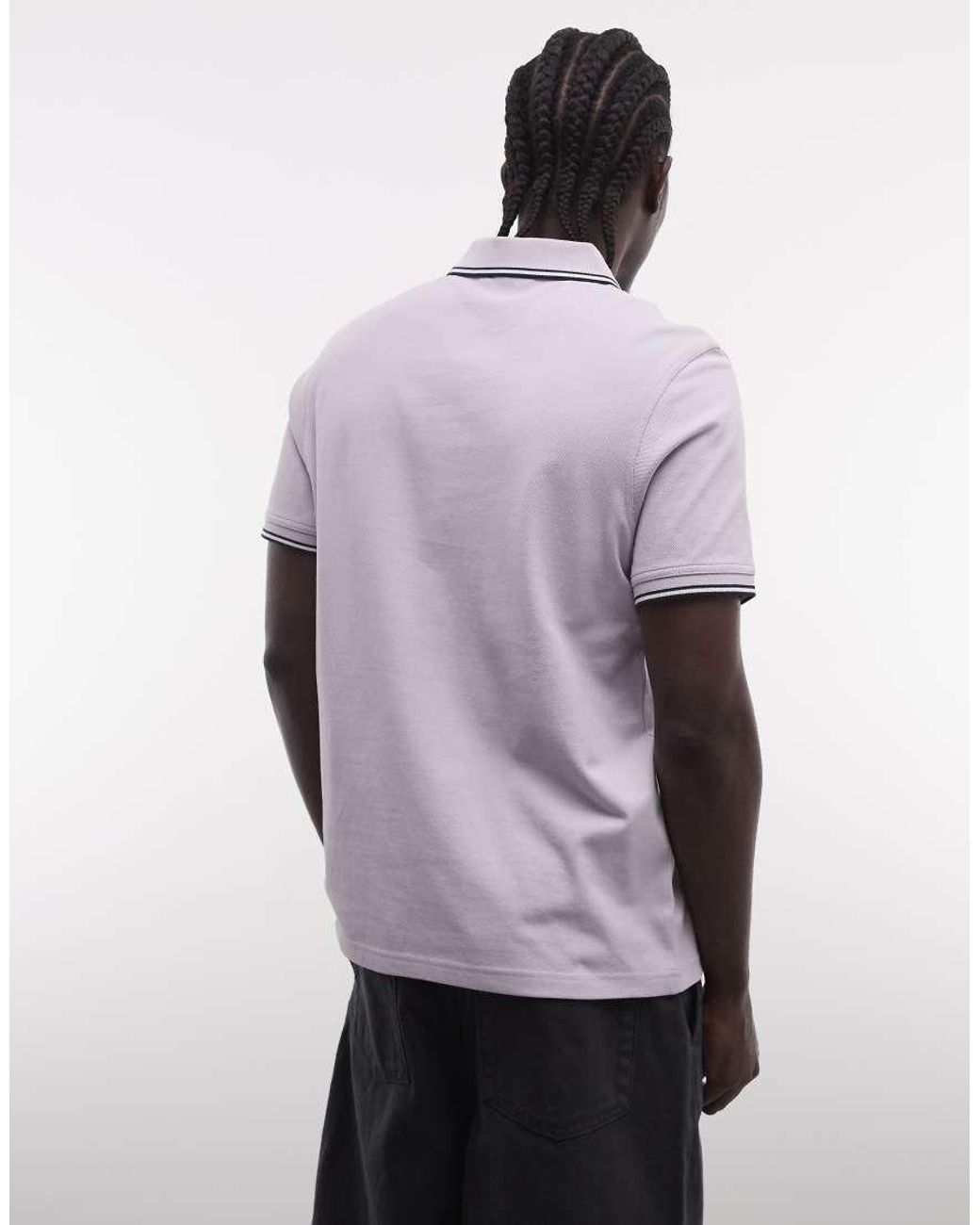 Barbour Purple Evan Short Sleeve Tipped Logo Polo Shirt for men