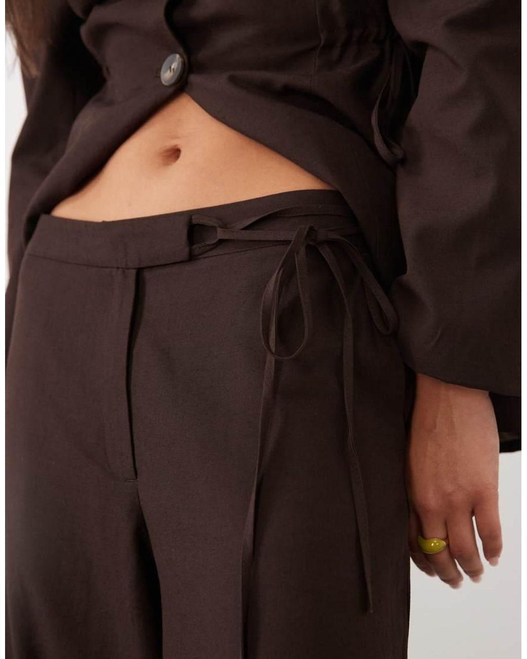 ASOS Brown Tie Waist Trouser