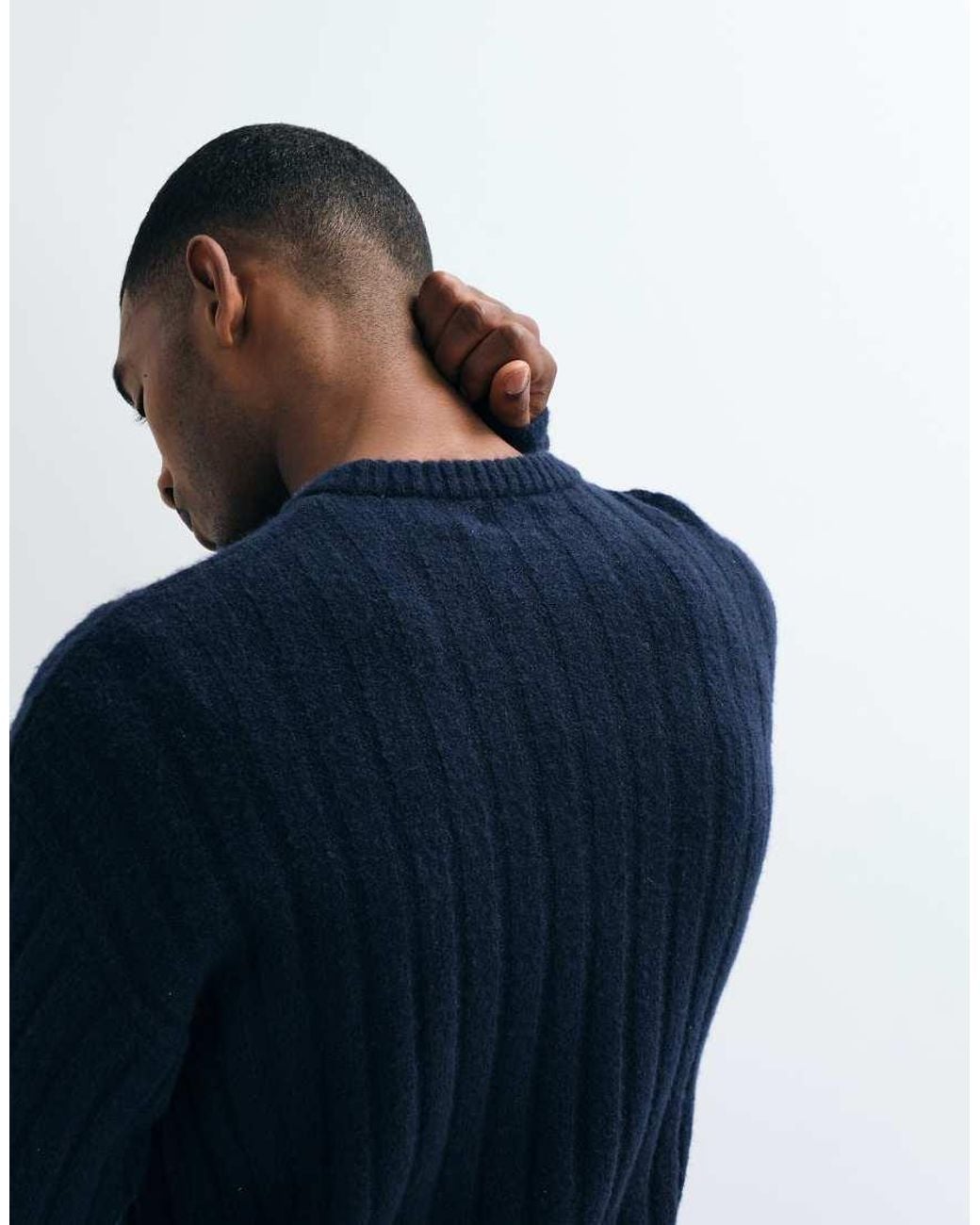 Jack & Jones Blue Chunky Rib Knit Jumper for men