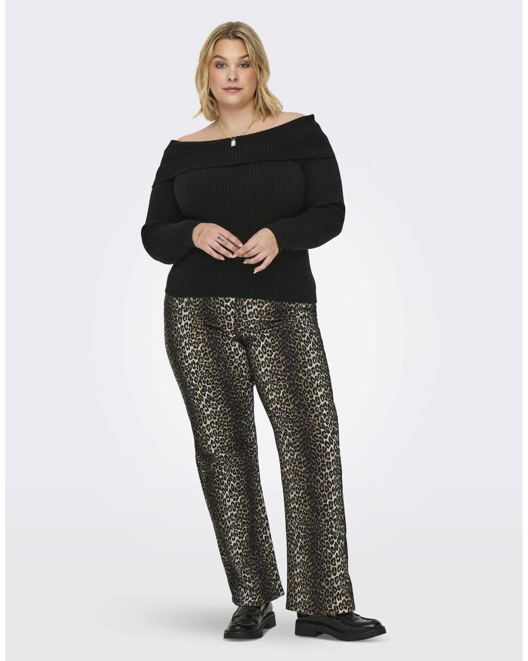 Pull en maille à épaules dénudées ONLY en coloris Black