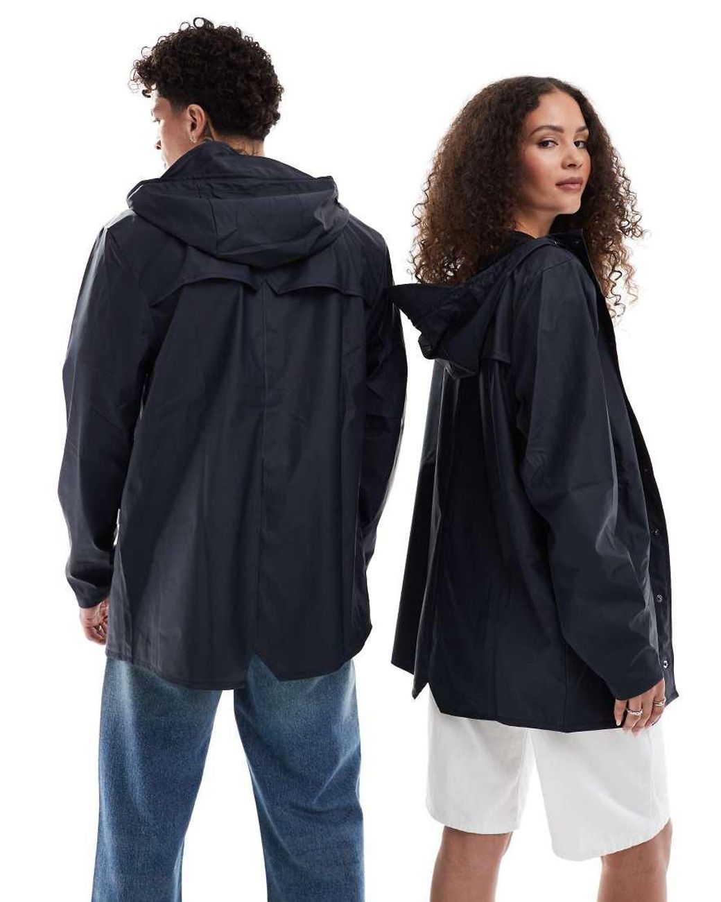 Rains Blue 12010 Unisex Waterproof Short Jacket