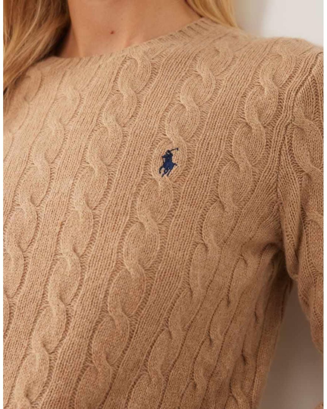 Polo Ralph Lauren Blue Icon Logo Cotton Cable Knit Jumper