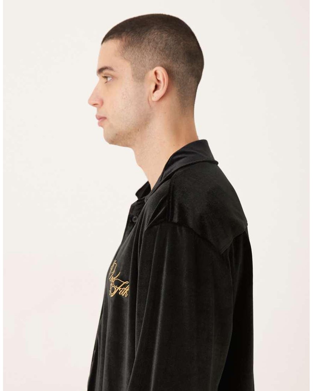ASOS Black Long Sleeve Relaxed Boxy Shirt for men