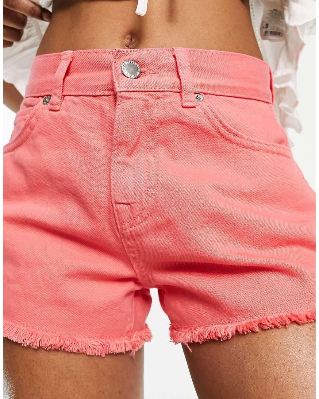 Superdry White Studios High Rise Denim Shorts