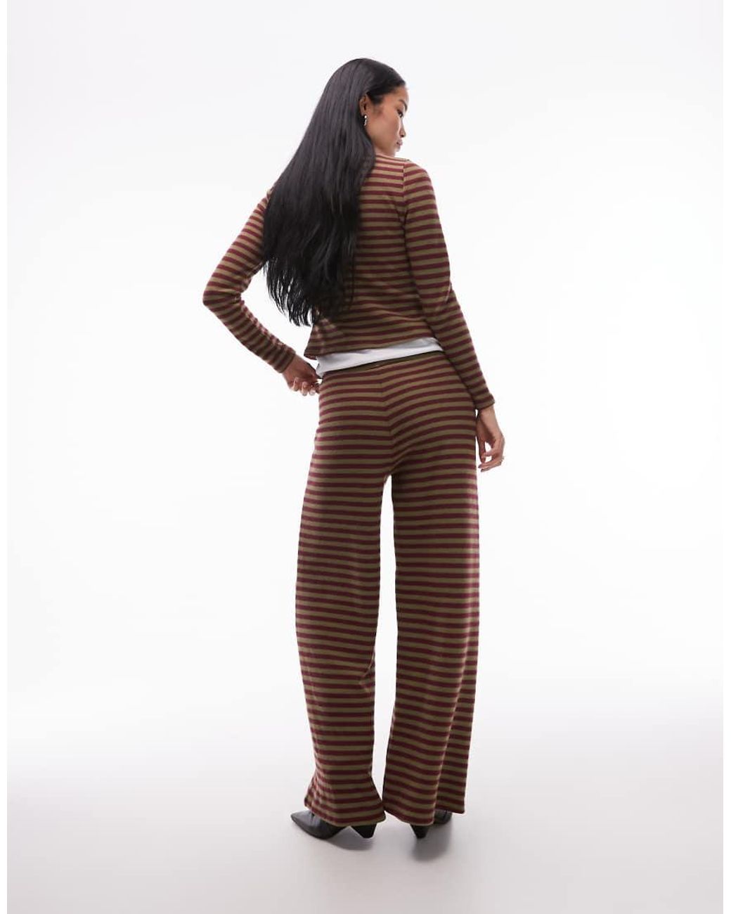 ASOS Brown Supersoft Wide Leg Trouser Co-ord