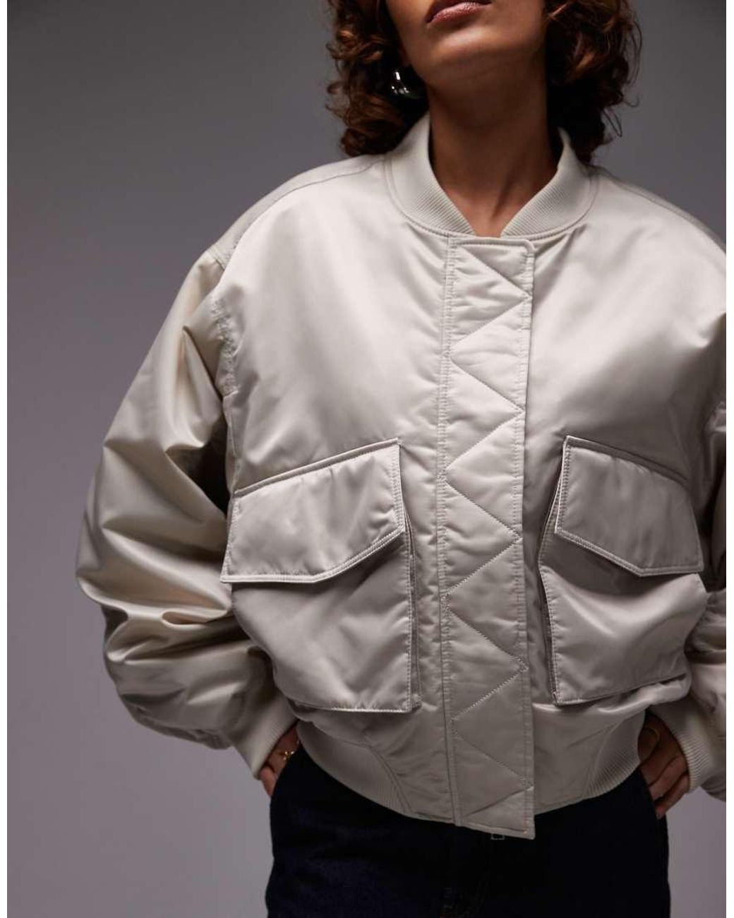 & Other Stories Gray Relaxed Fit Bomber Jacket