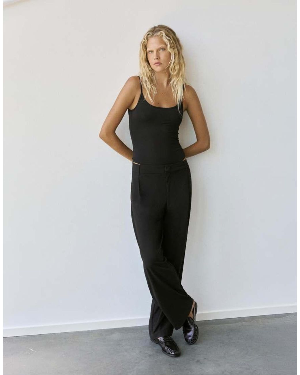 Pull&Bear Blue Polyamide Bodysuit With Thin Straps