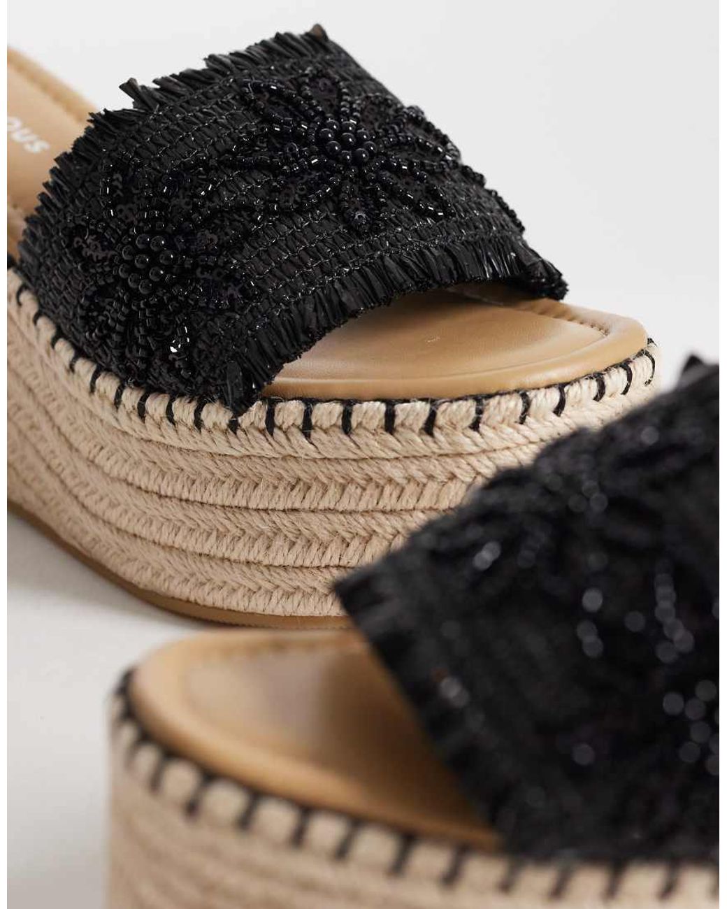 Glamorous Natural Espadrilles Wedge Heeled Sandals