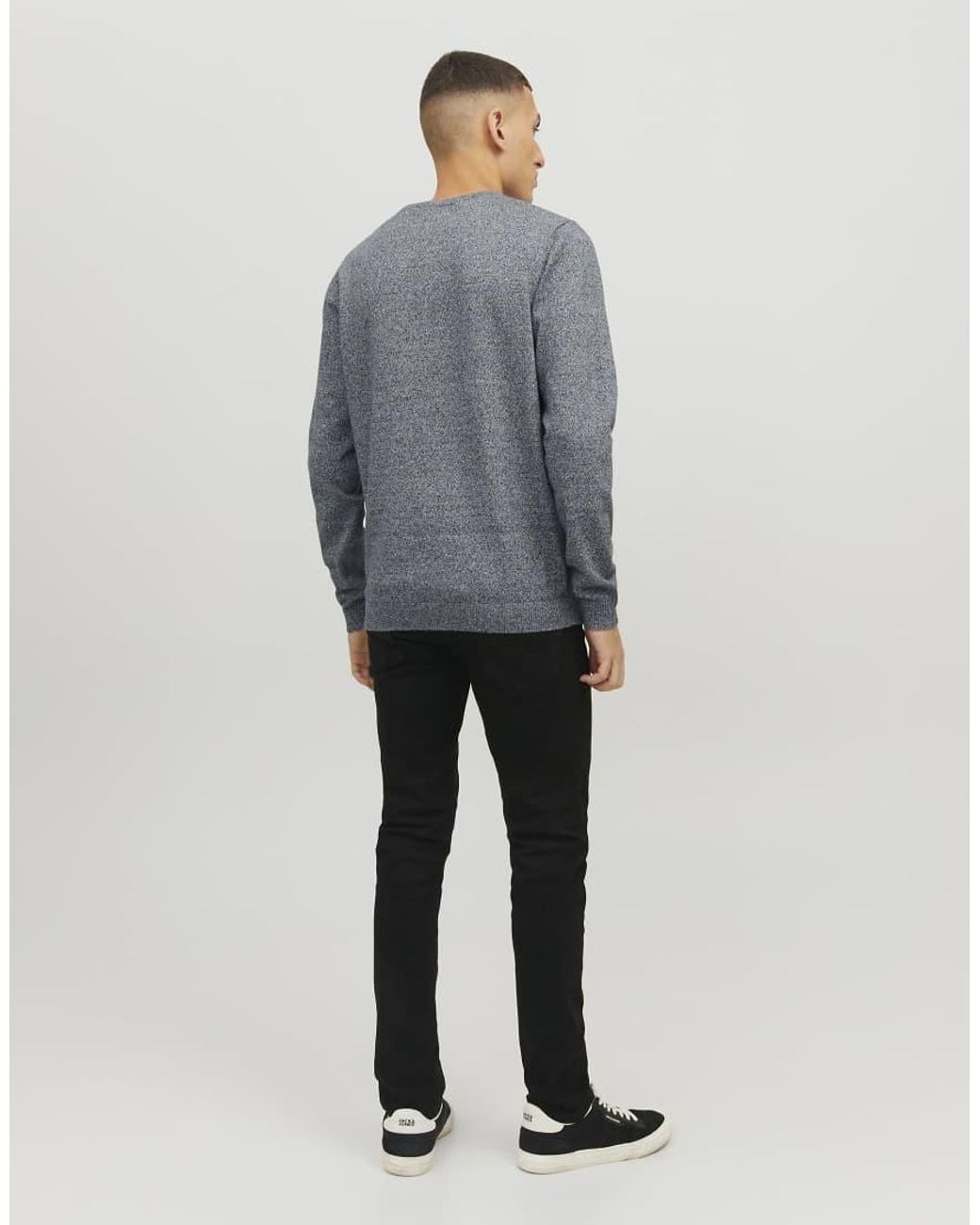 Jack & Jones Gray Knitted Pullover for men