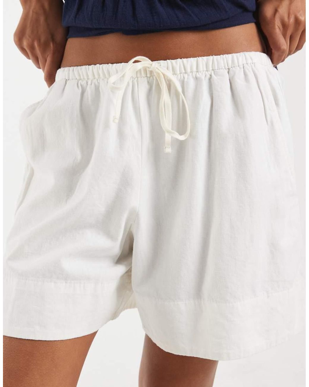 Gap Blue Drawstring Linen Shorts