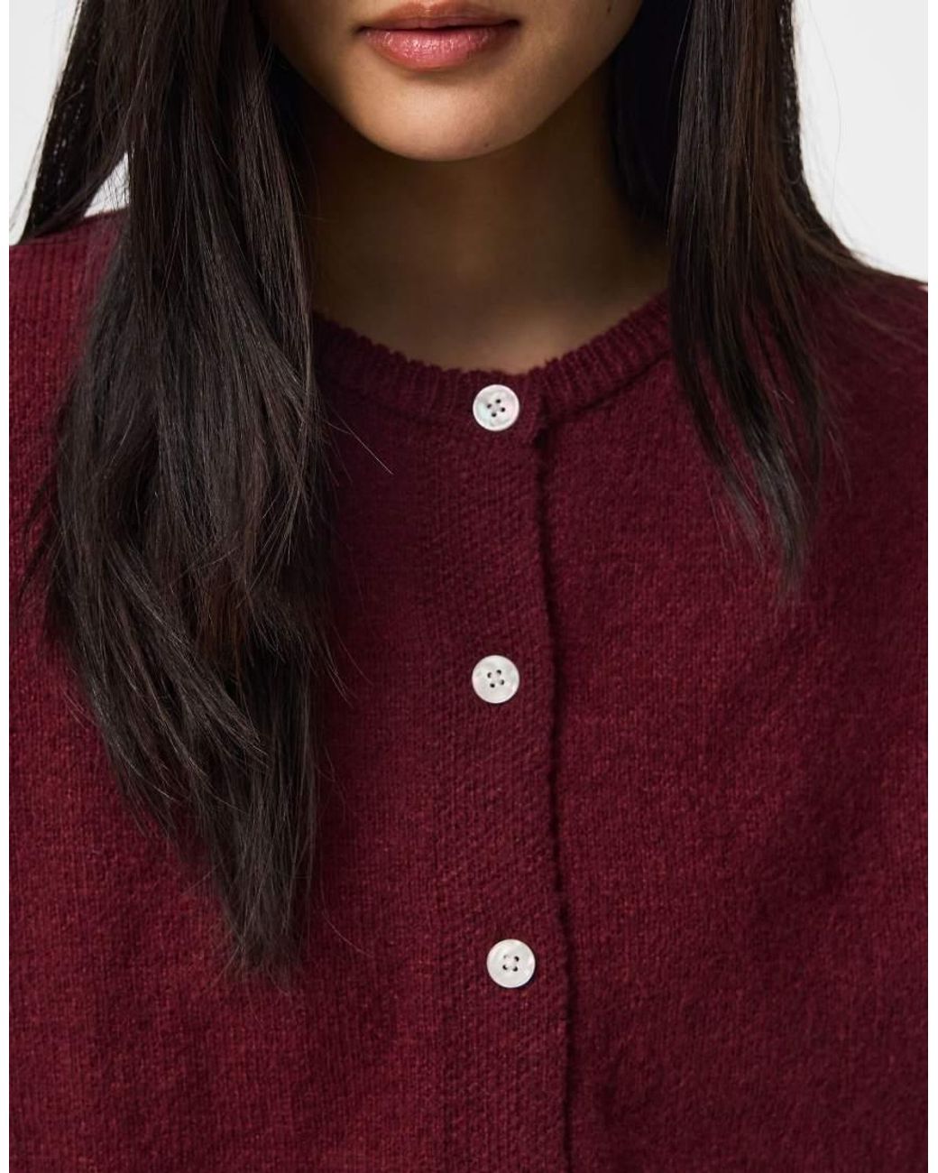 Pieces Red Knitted Cardigan