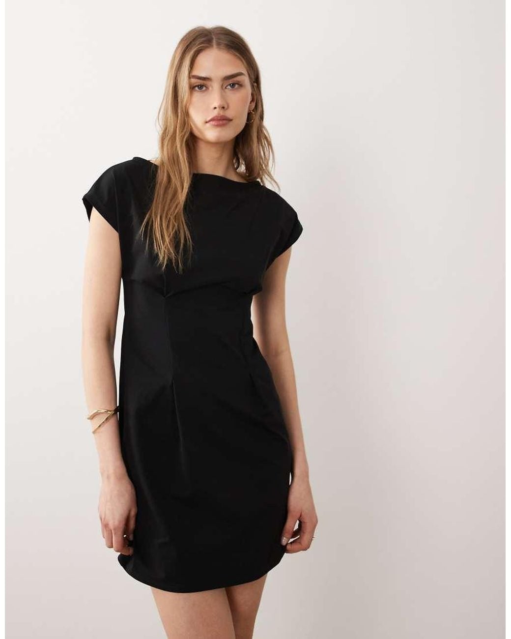 ASOS Natural Boat Neck Mini Dress