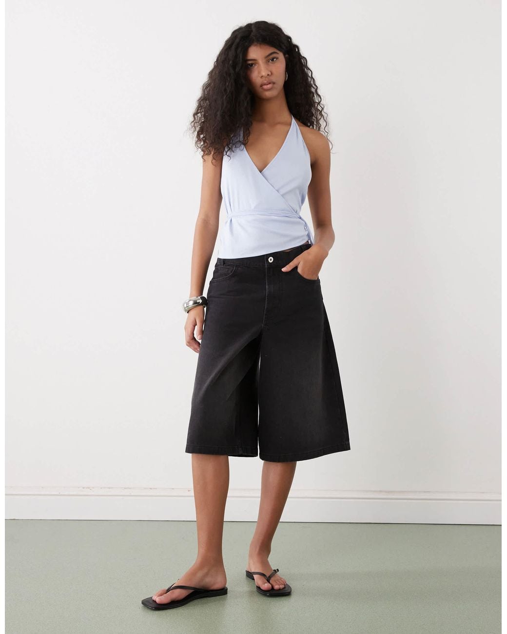Weekday White Halter Wrap Top