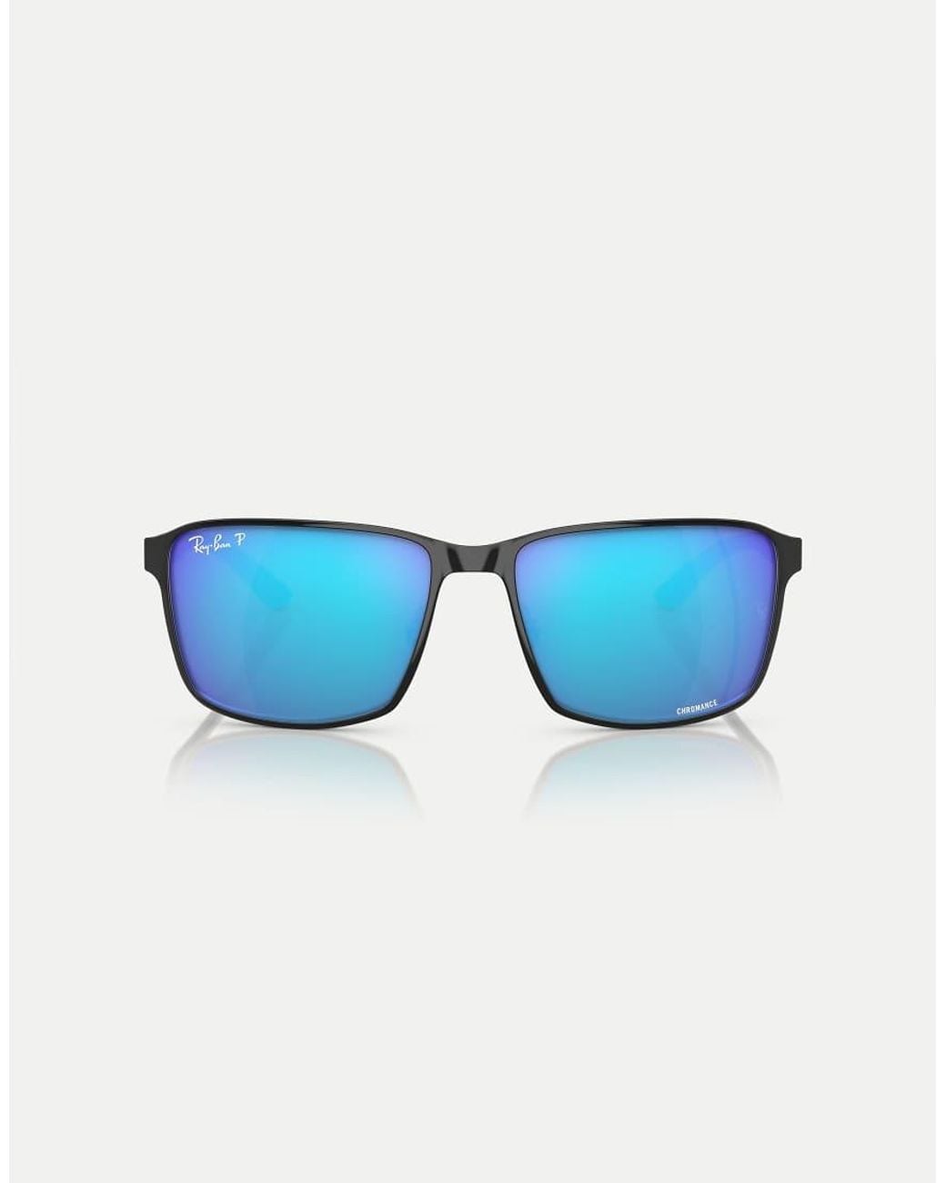 Ray-Ban Blue Rb3721Ch Chromance Square Polarised Sunglasses With Mirrored Lens