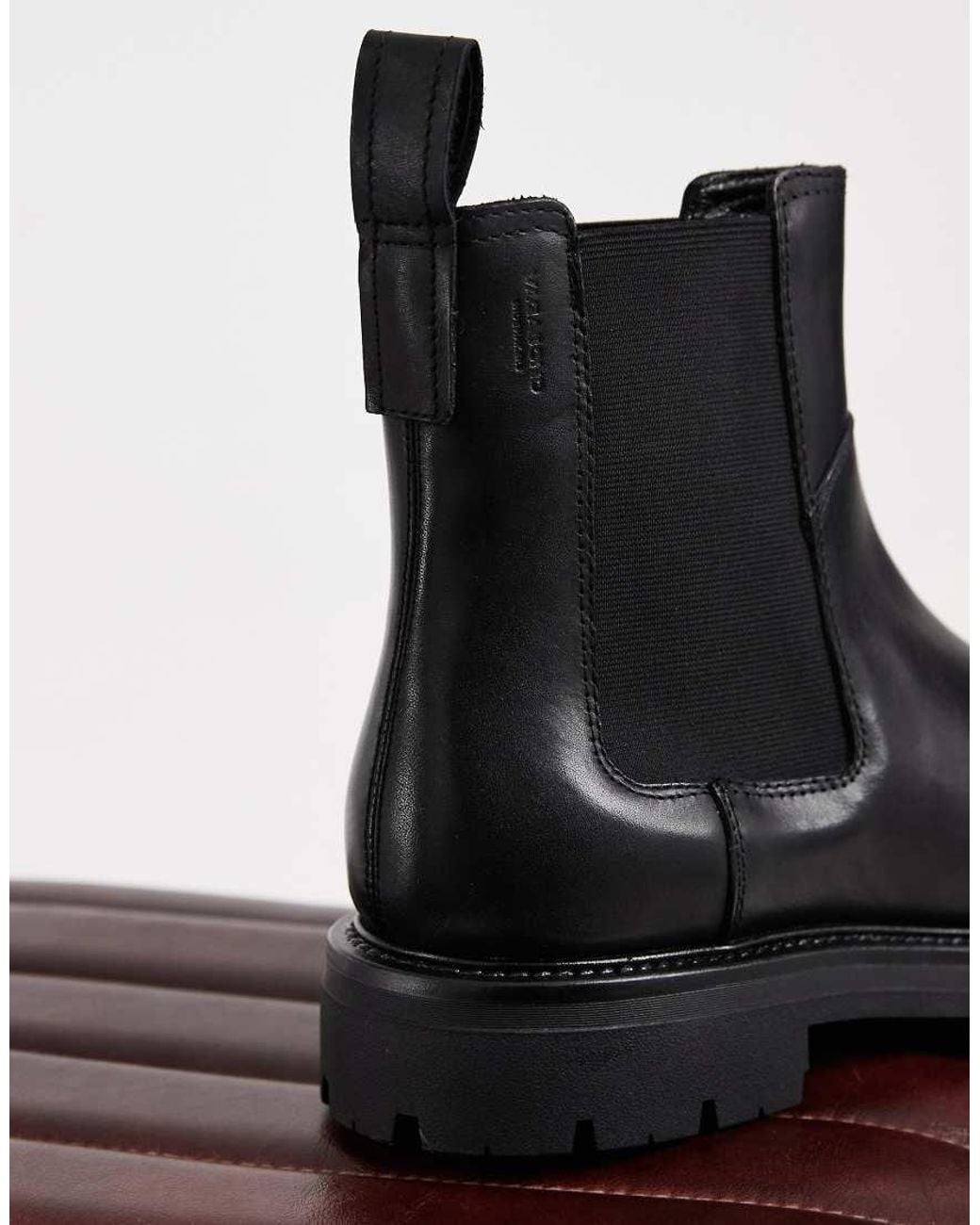 Vagabond Black Shoemakers Cameron Chunky Leather Chelsea Boots for men