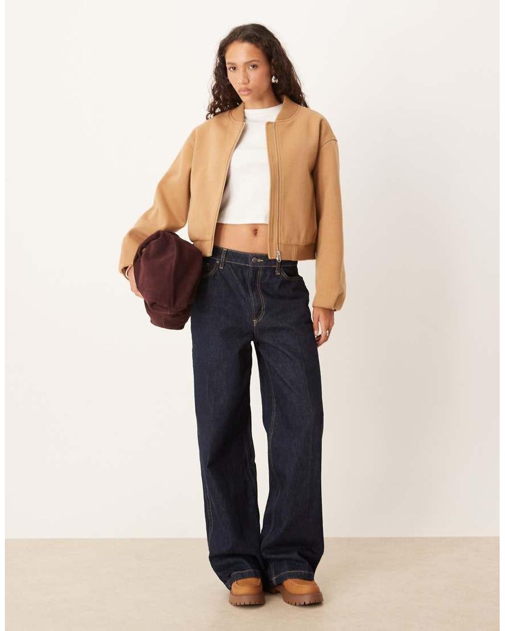 Jdy Blue Heavy Weight Textured Bomber