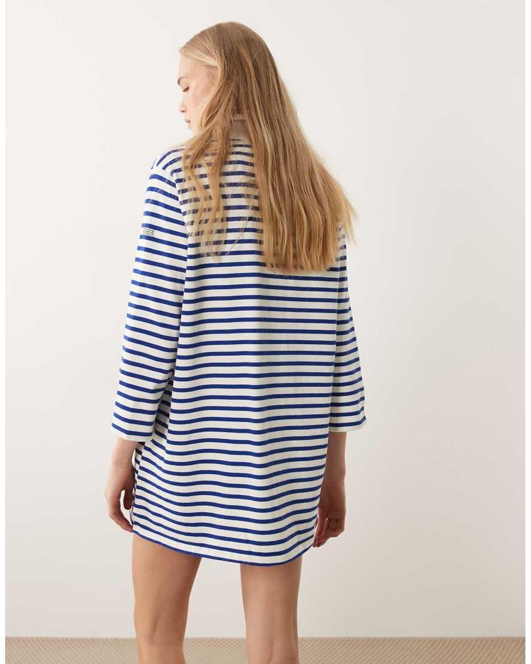 Polo Ralph Lauren Blue Knit Striped Tunic Dress