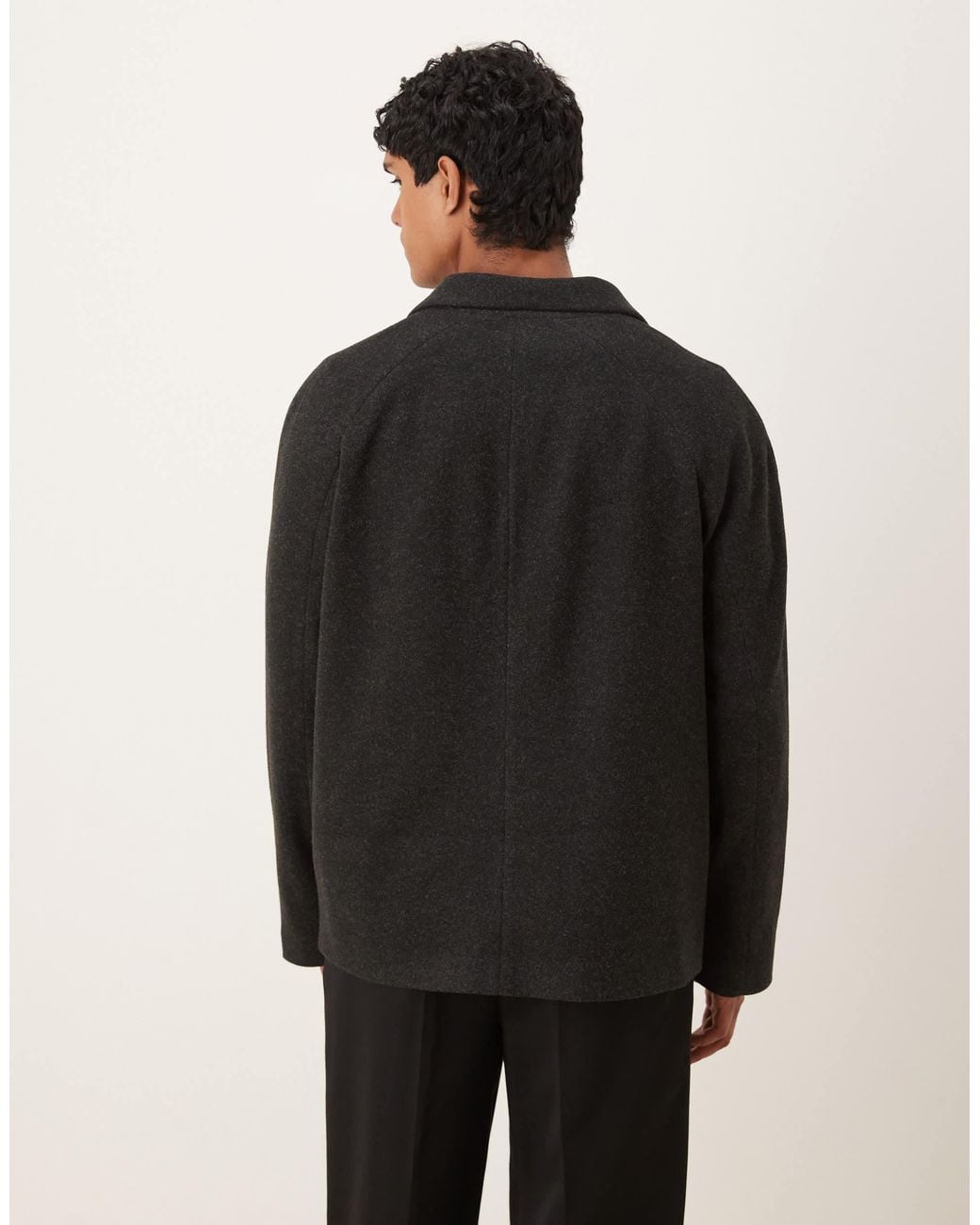 ASOS Black Wool Look Boxy Blazer for men