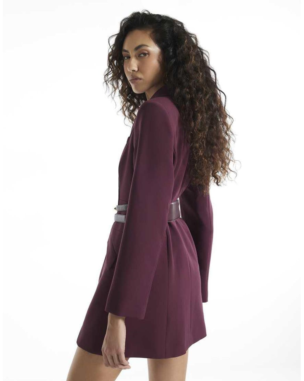 River Island Purple Tux Cinched Blazer Dress