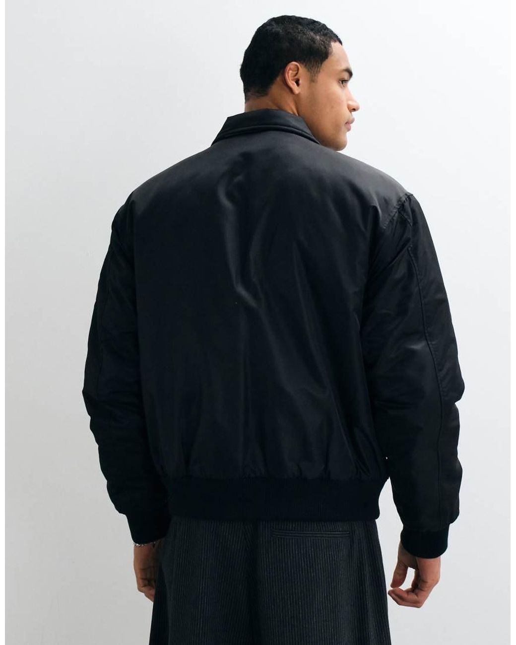 Cotton On Black Military Bomber Jacket for men