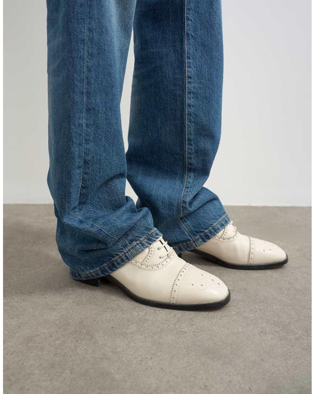 TOPSHOP Blue X Talia Byre Premium Real Leather Brogue
