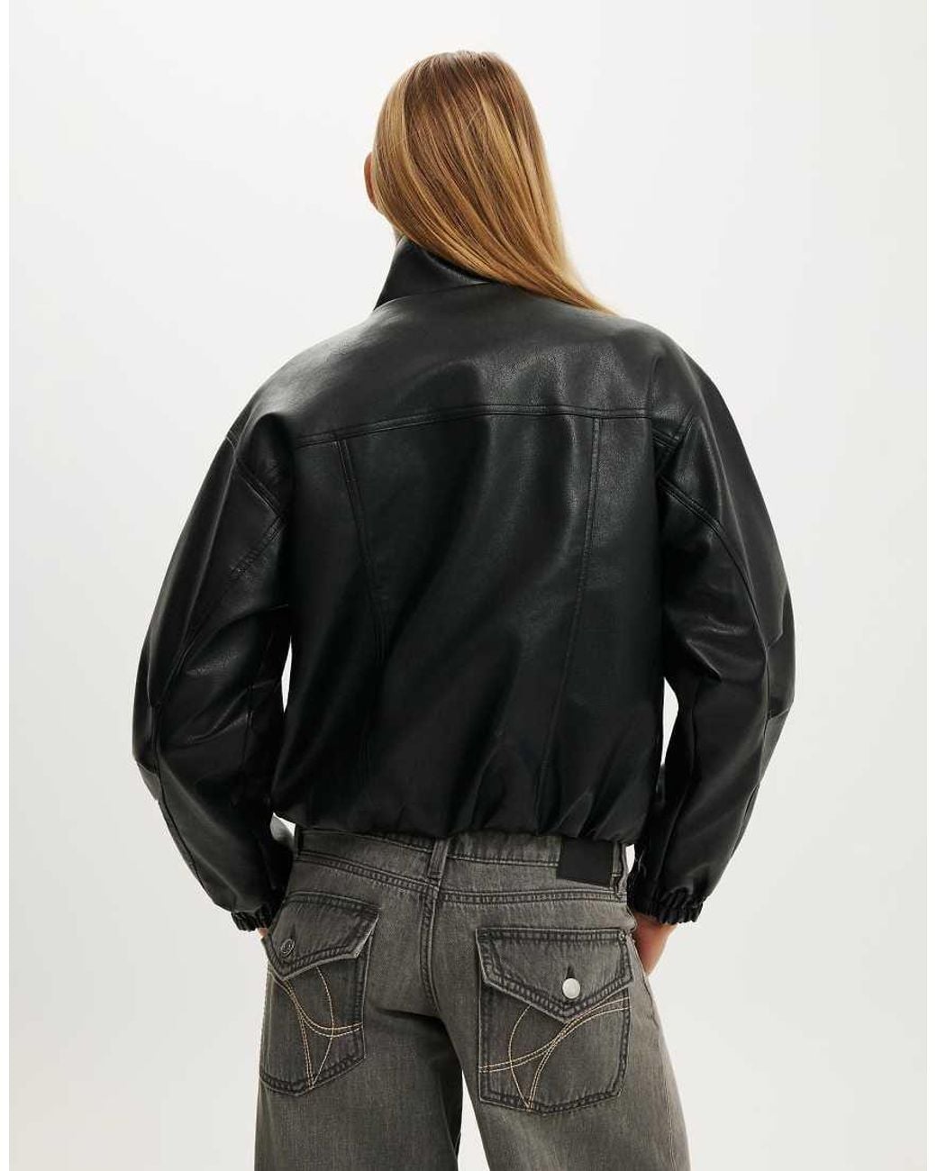 Cotton On Black Ada Funnel Neck Bomber