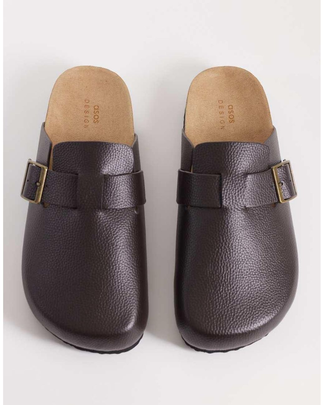 ASOS Brown Mule Sandals With Cork Sole for men