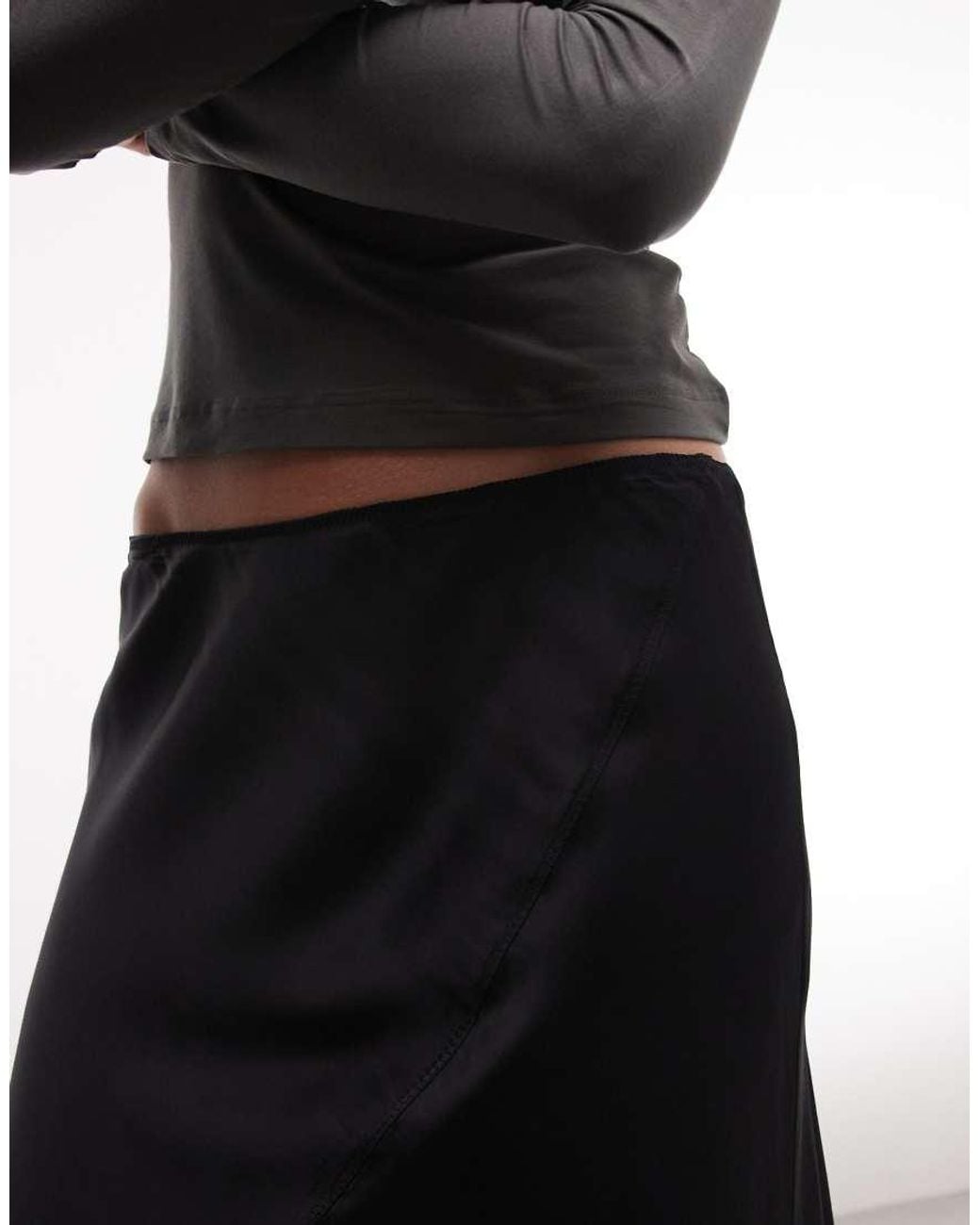 Weekday White Asymmetric Satin Skirt