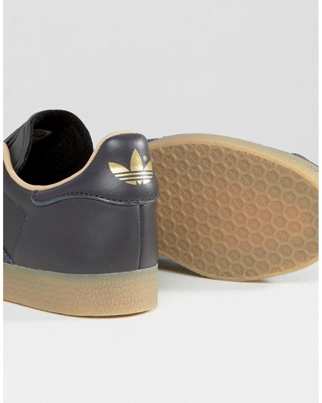 Tradicional Fontanero Comprimido adidas Originals Black Leather Gazelle Sneakers With Gum Sole | Lyst