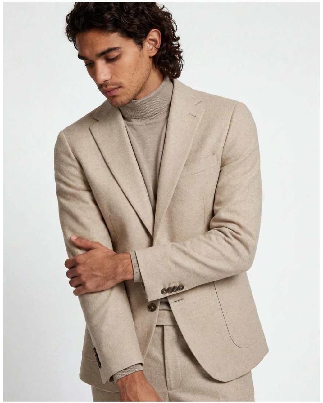 Harry Brown Natural Adam Wool Tweed Suit Jacket for men