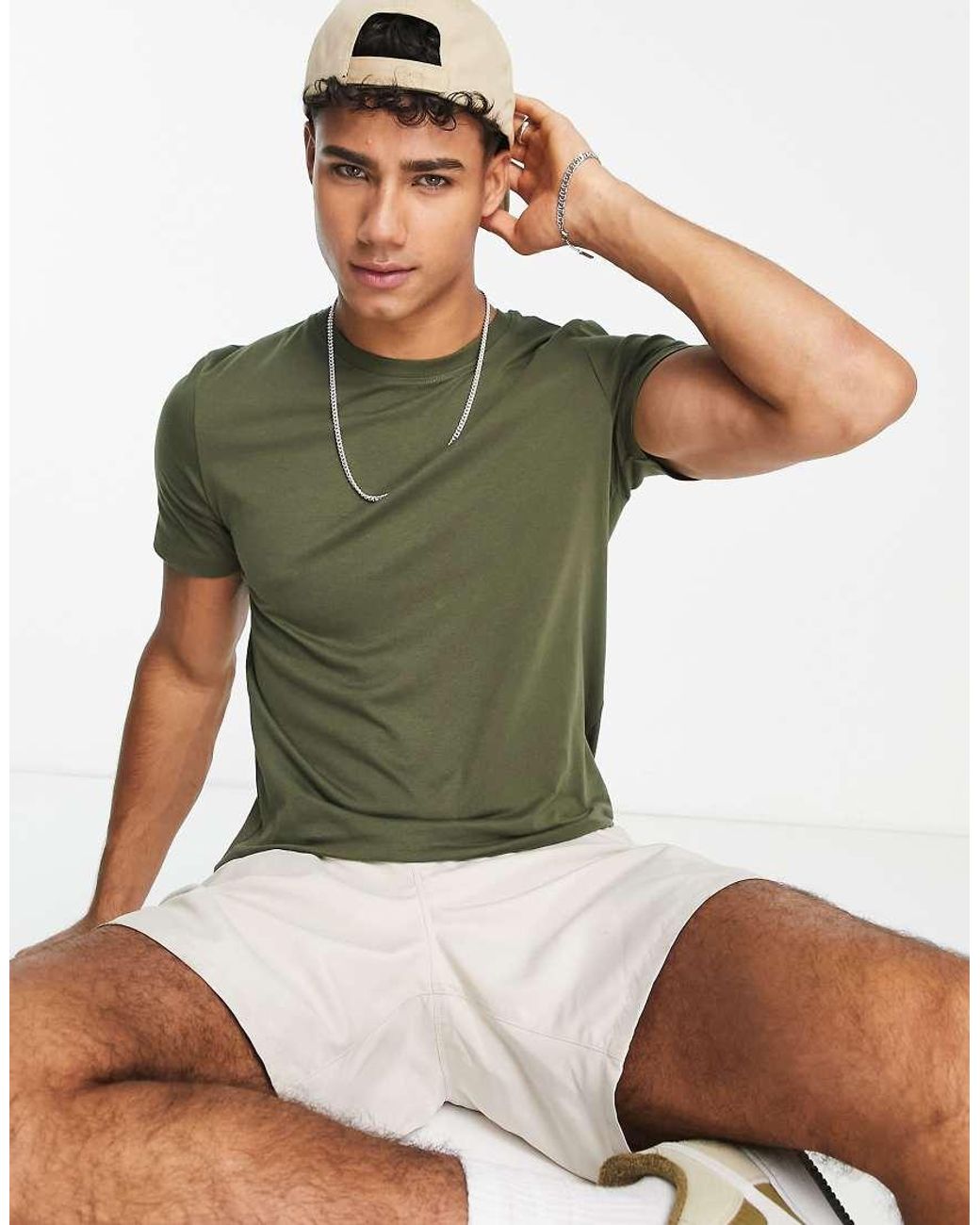 Jack & Jones Green Essentials Crew Neck T-shirt for men
