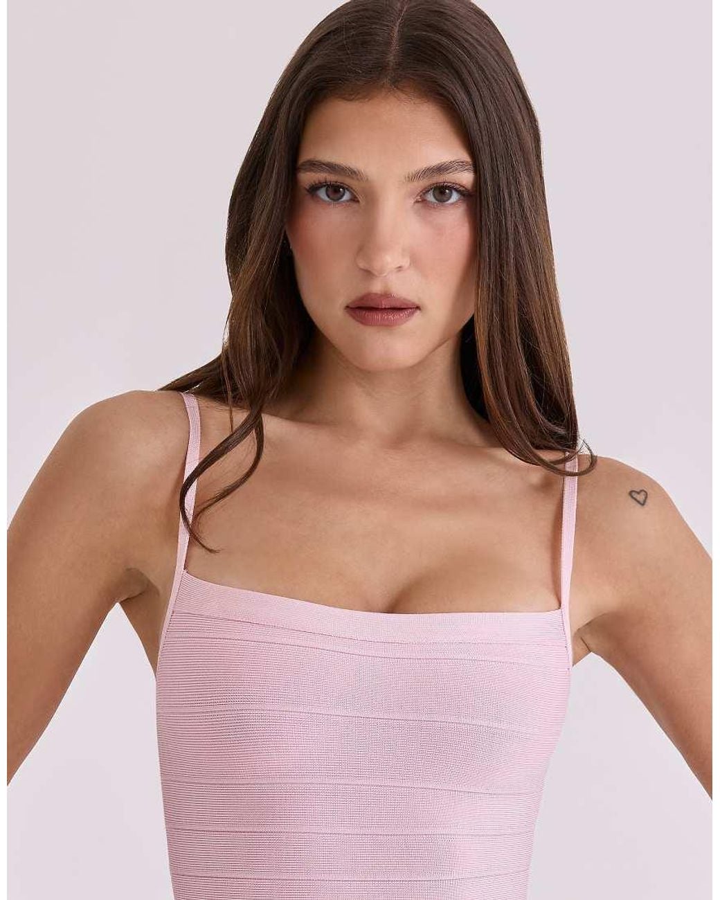 House Of Cb Pink The Body Bandage Mini Dress