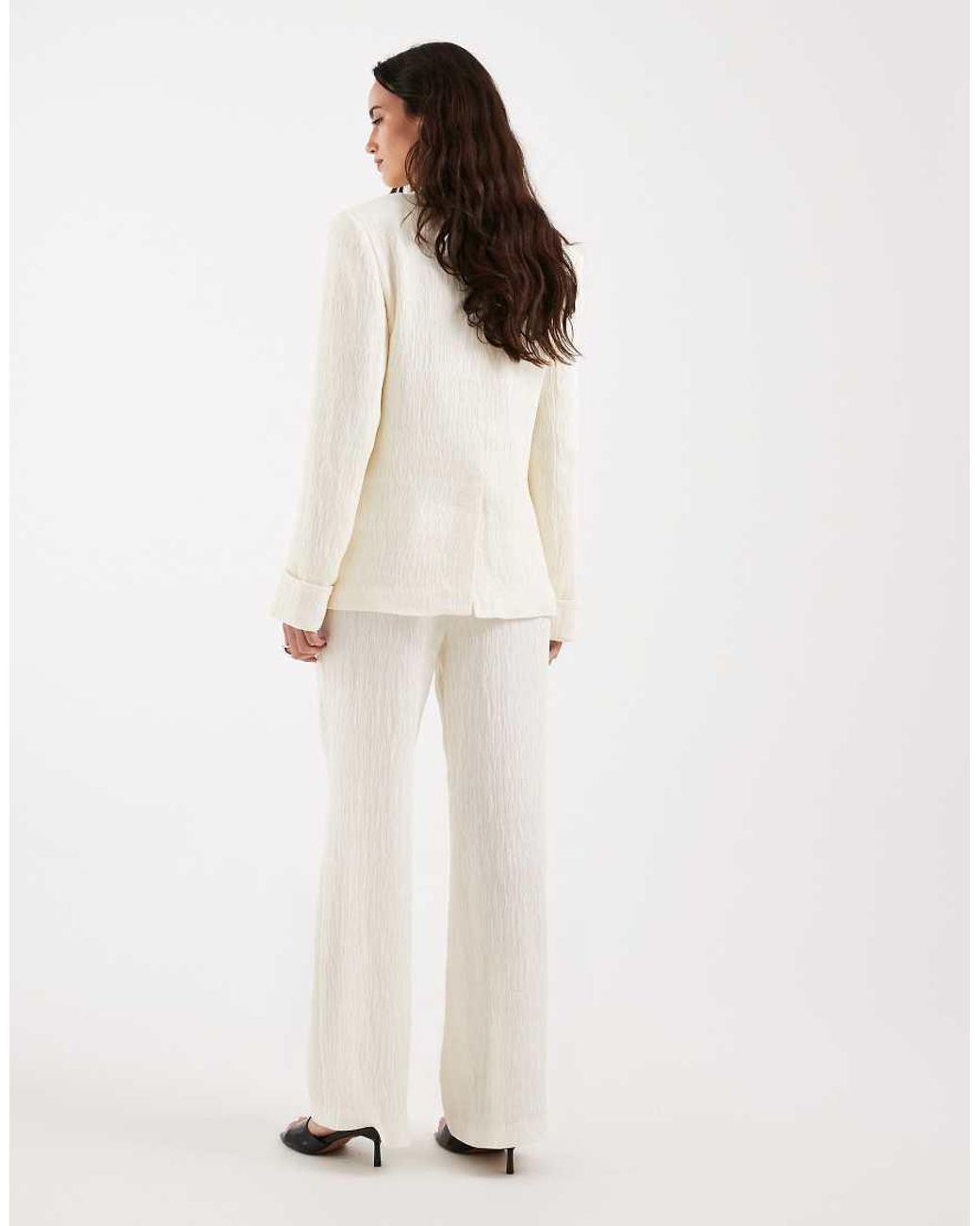 4th & Reckless Natural Textured Tailored Wide Leg Pants