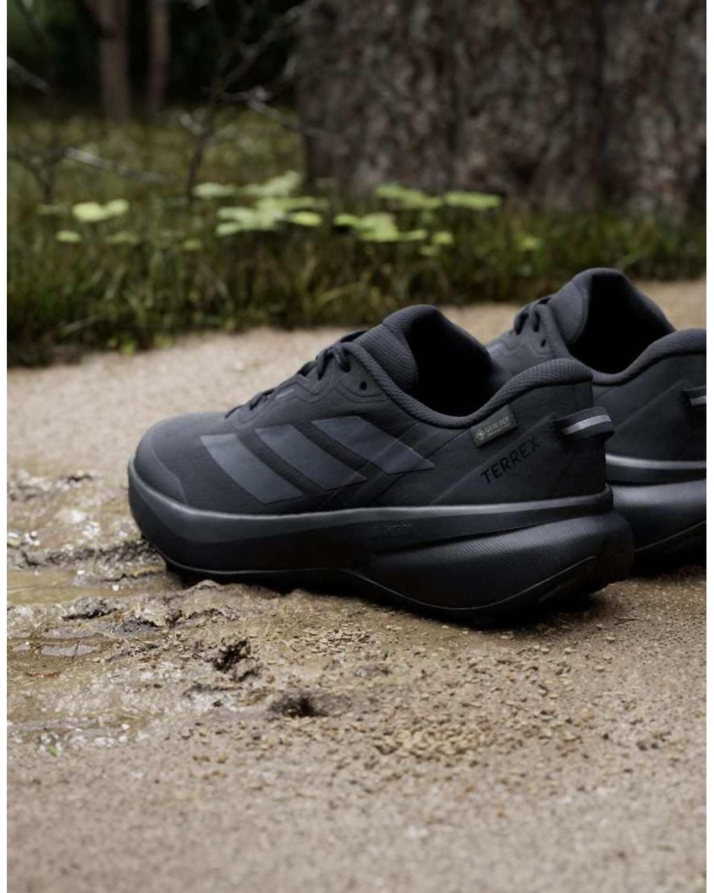 Adidas Originals Black Terrex Tracefinder Plus Gore-tex Trail Running Trainers for men